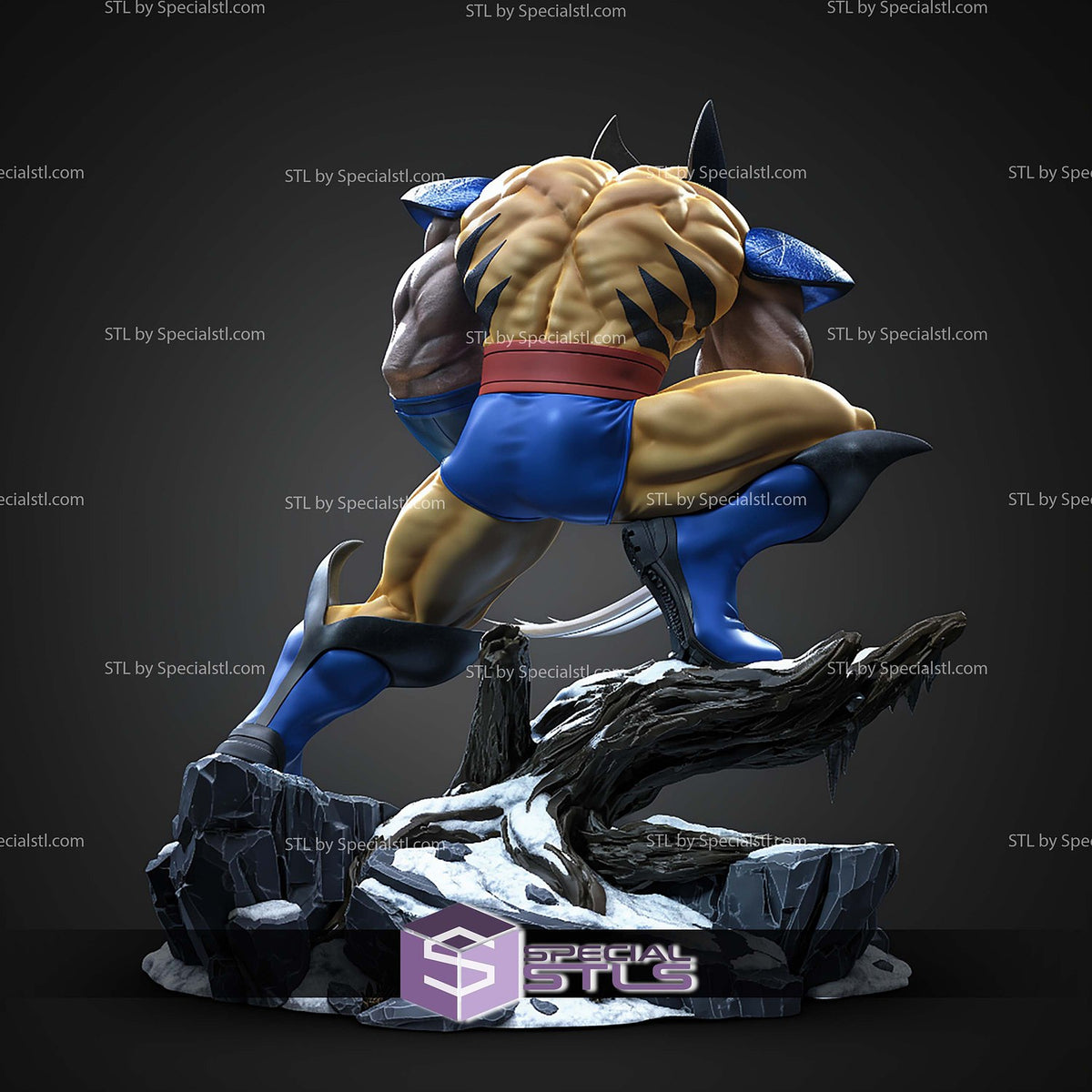 Wolverine Scream Winter X-Men dettaglio statua da collezione 3