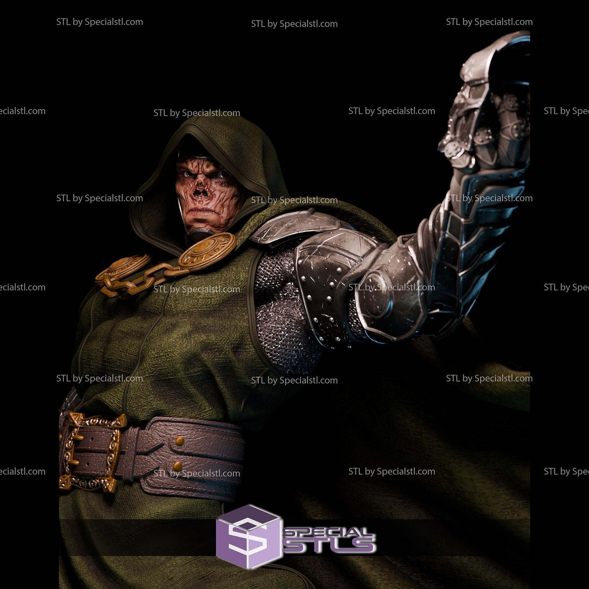 Doctor Doom Real Face Fantastic Four dettaglio statua da collezione 4