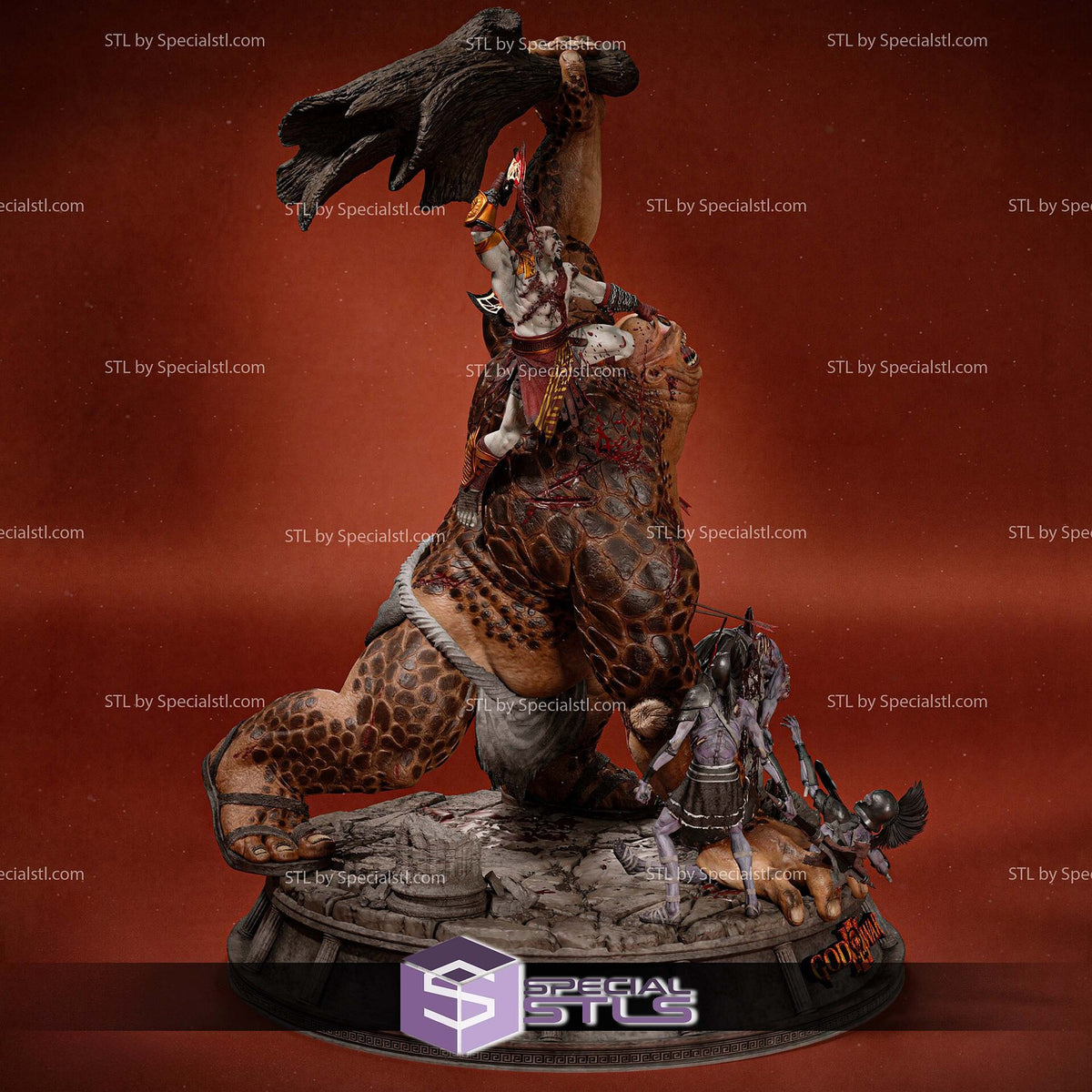 Kratos vs Cyclops Diorama God of War dettaglio statua da collezione 4