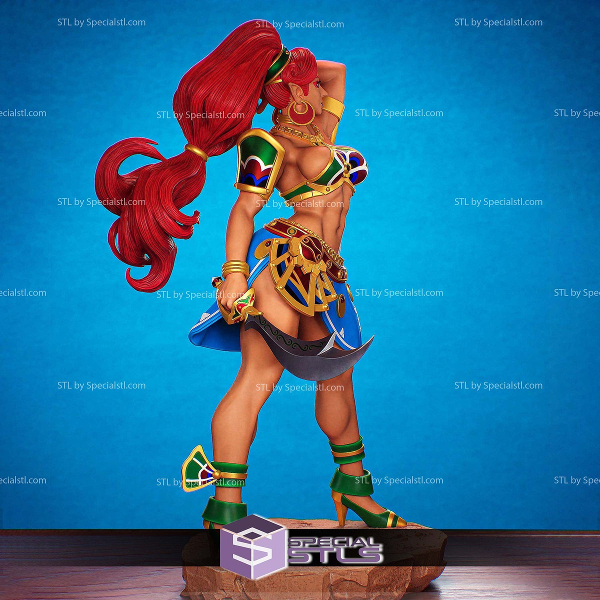 Urbosa and Weapon The Legend of Zelda dettaglio statua da collezione 3