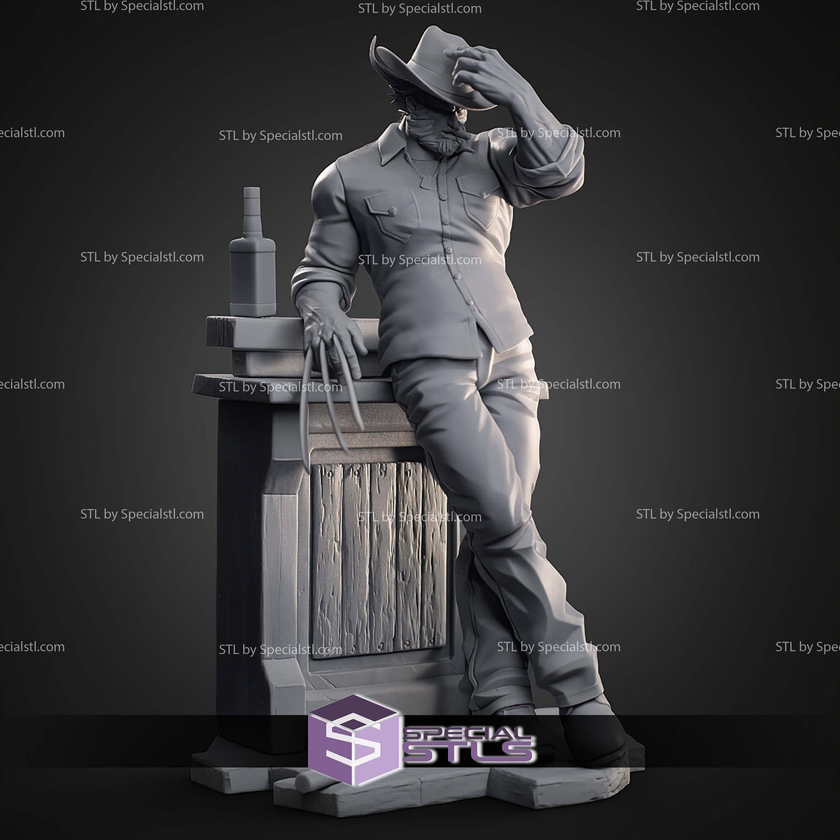 Logan Wolverine Cowboy X-Men statua da collezione IceBreaker Series vista alternativa