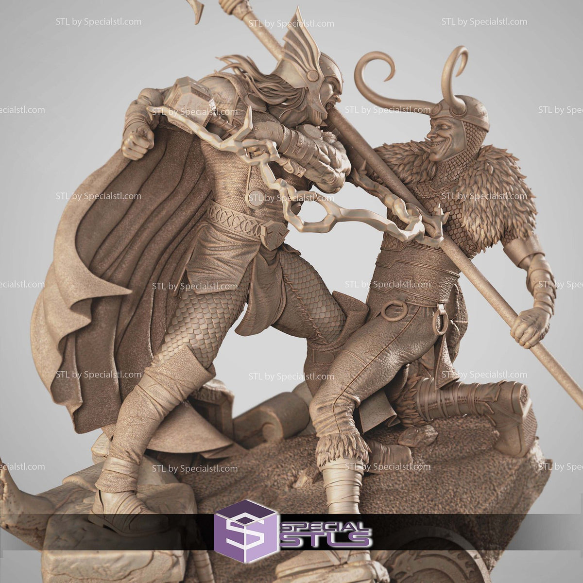 Thor and Loki Comic Diorama Marvel statua da collezione IceBreaker Series vista alternativa