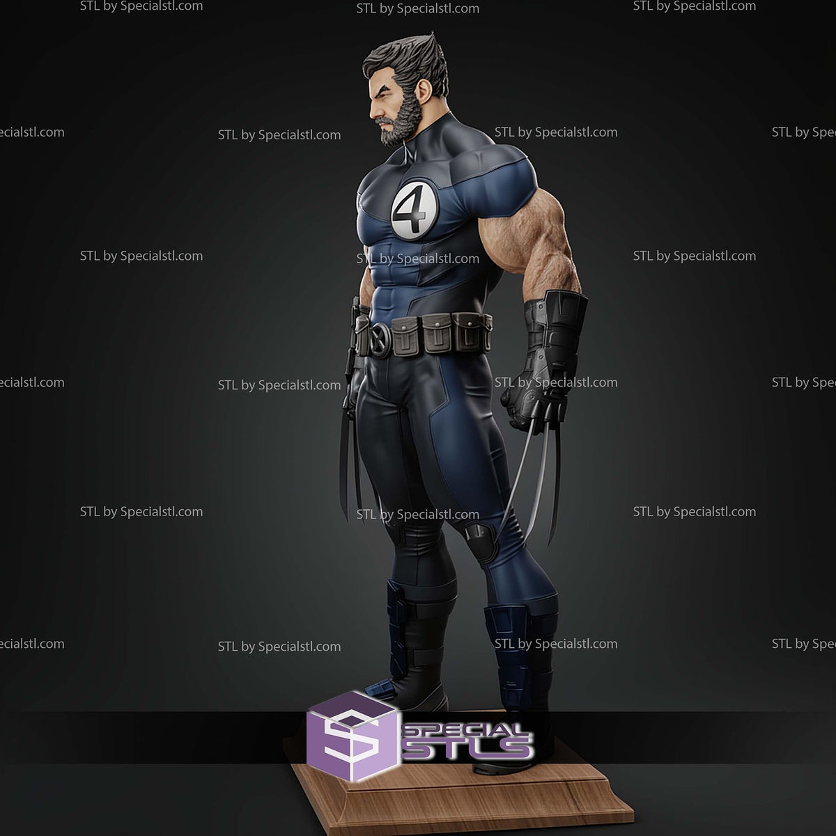 Wolverine Fantastic Four dettaglio statua da collezione 3