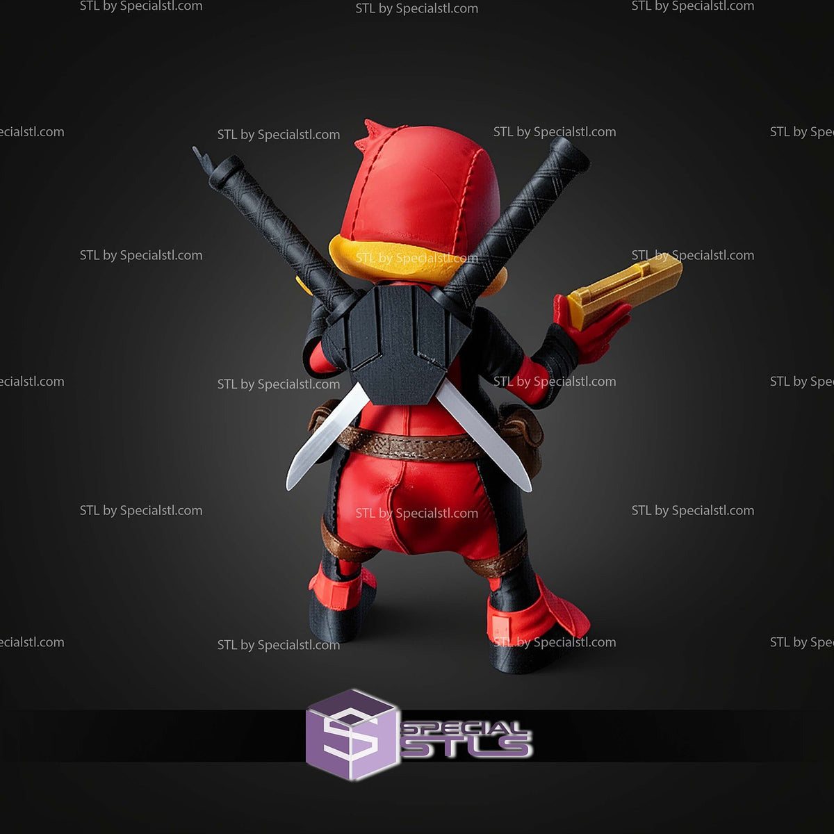 Deadpool Duck Lucas Duck Marvel dettaglio statua da collezione 3