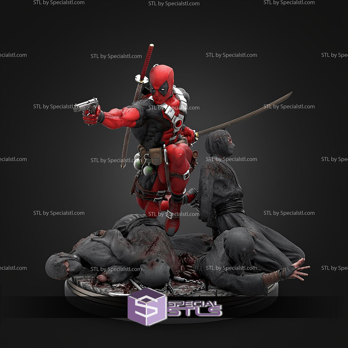 Deadpool Killer Battle Diorama Marvel statua da collezione IceBreaker Series
