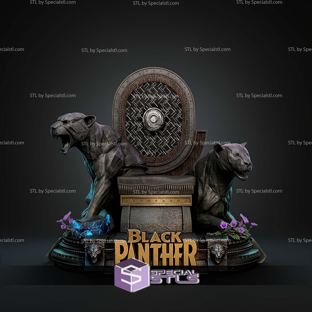 Black Panther Comic Throne Marvel statua da collezione IceBreaker Series vista alternativa