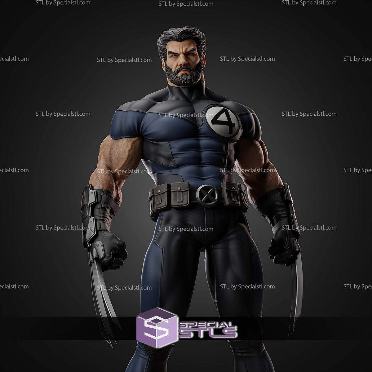 Wolverine Fantastic Four statua da collezione IceBreaker Series vista alternativa