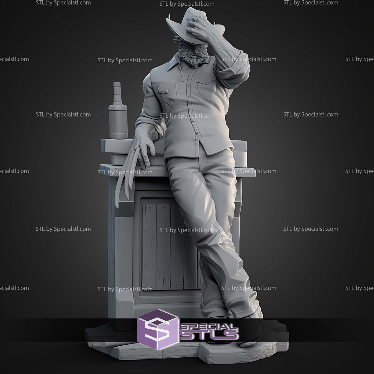 Logan Wolverine Cowboy X-Men dettaglio statua da collezione 4