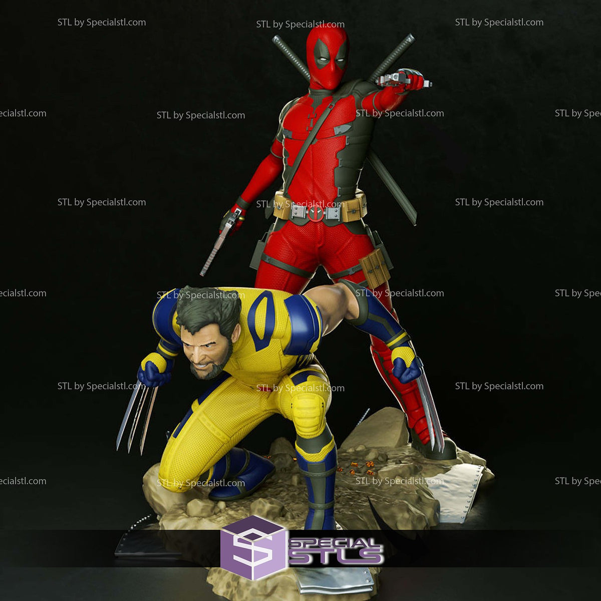 Deadpool and Wolverine New Diorama Marvel statua da collezione IceBreaker Series