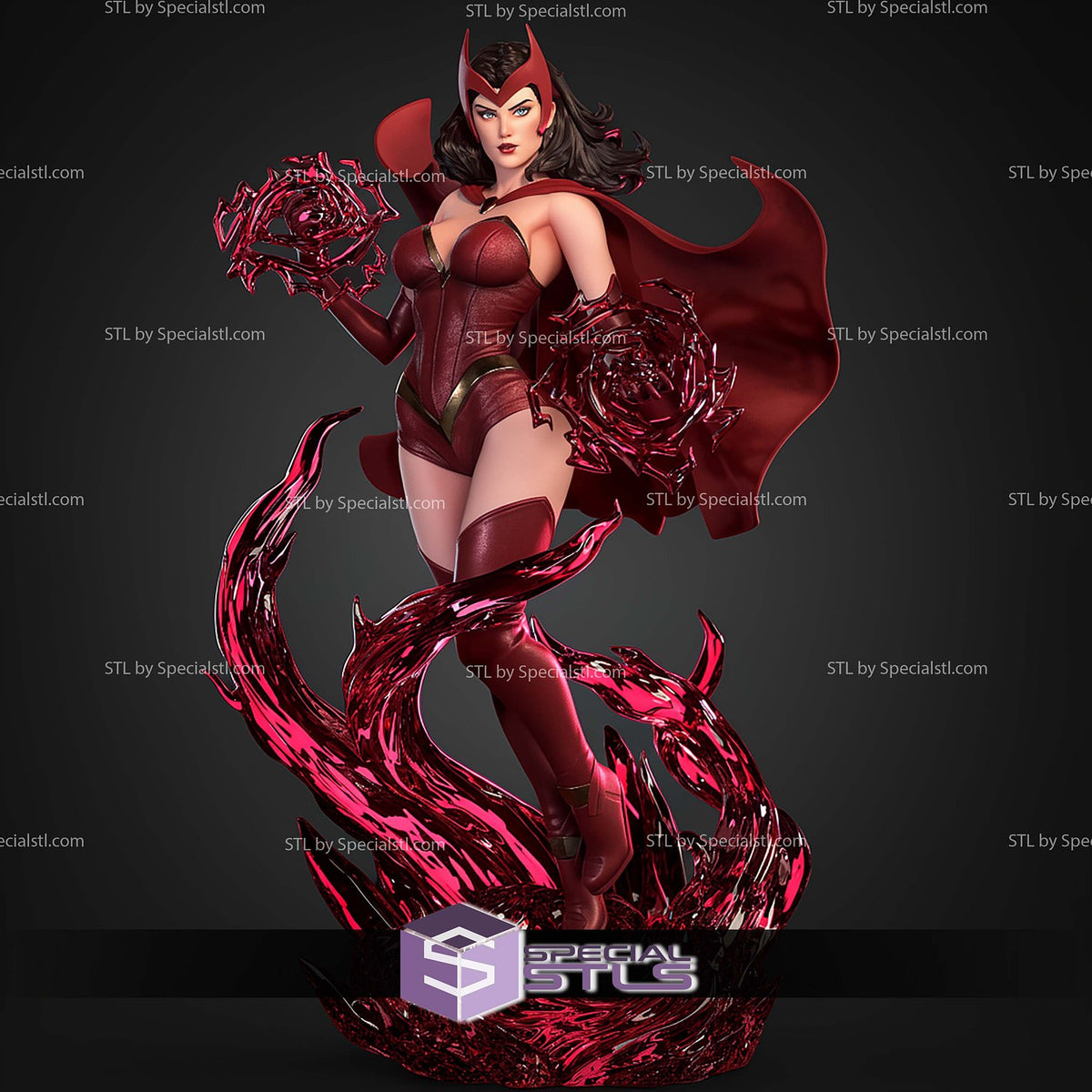 Scarlet Witch Sorceress Marvel dettaglio statua da collezione 4