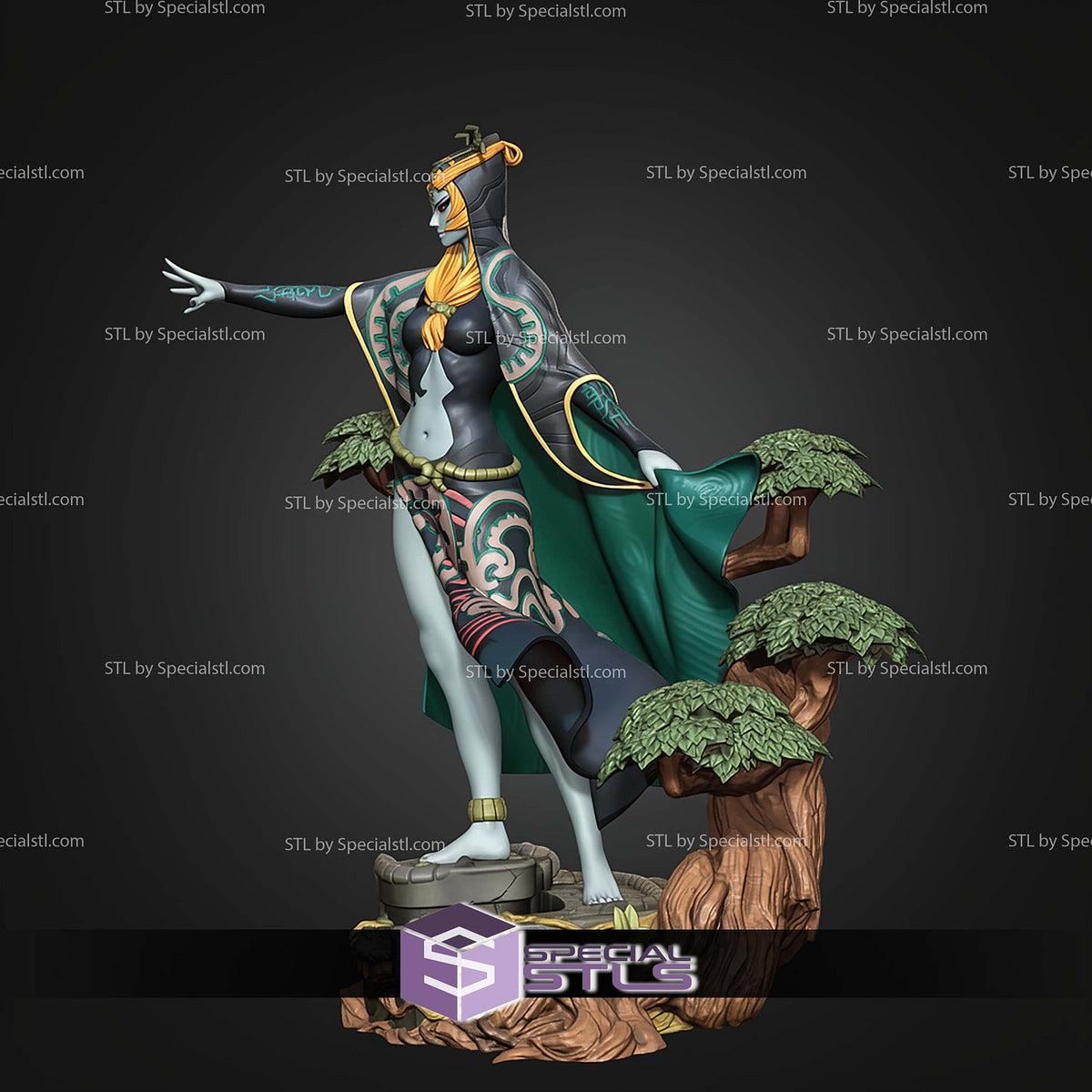 Midna The Legend of Zelda dettaglio statua da collezione 3