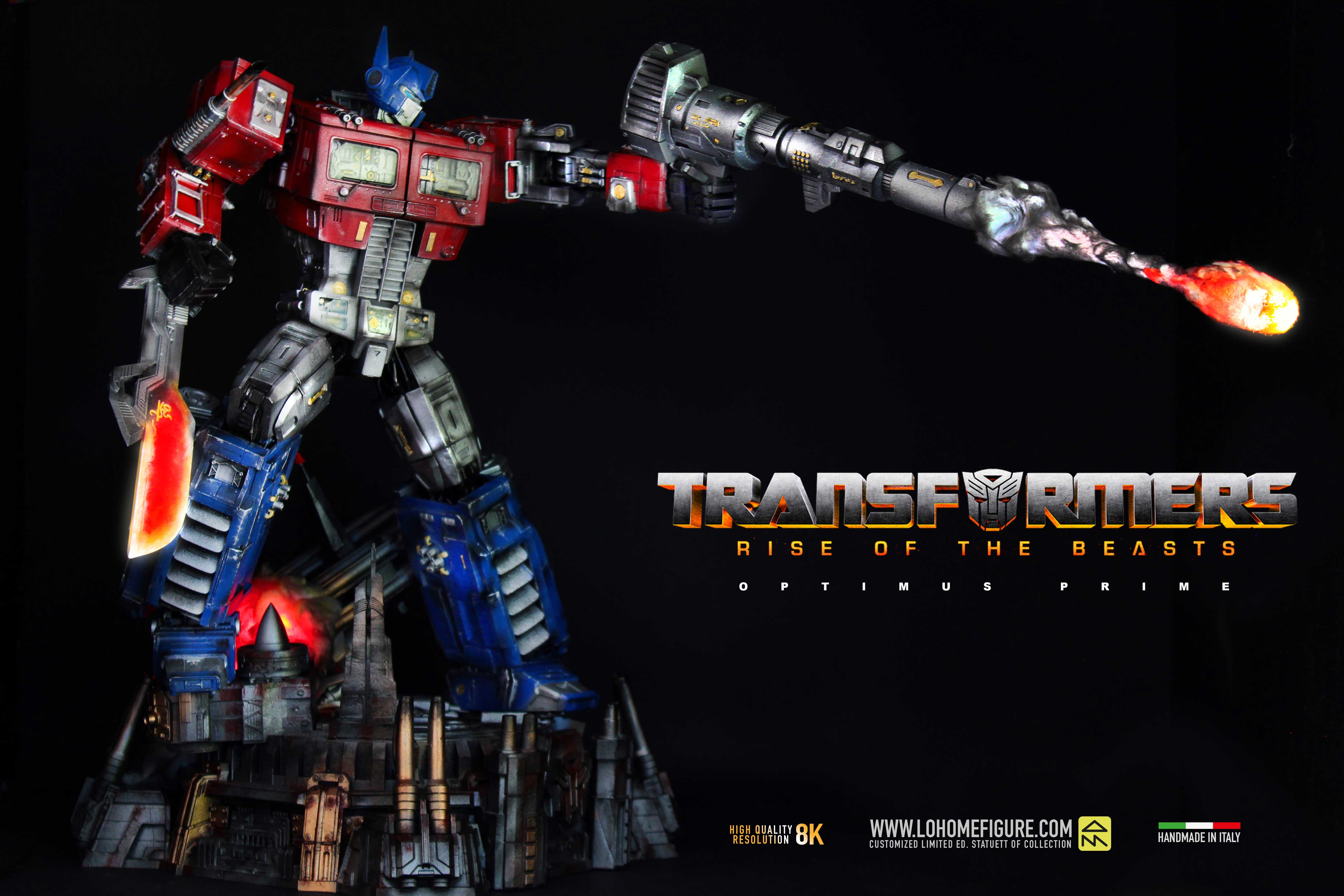 Transformers Diorama da collezione - Optimus Prime Figure con multi LED - scala 1:4