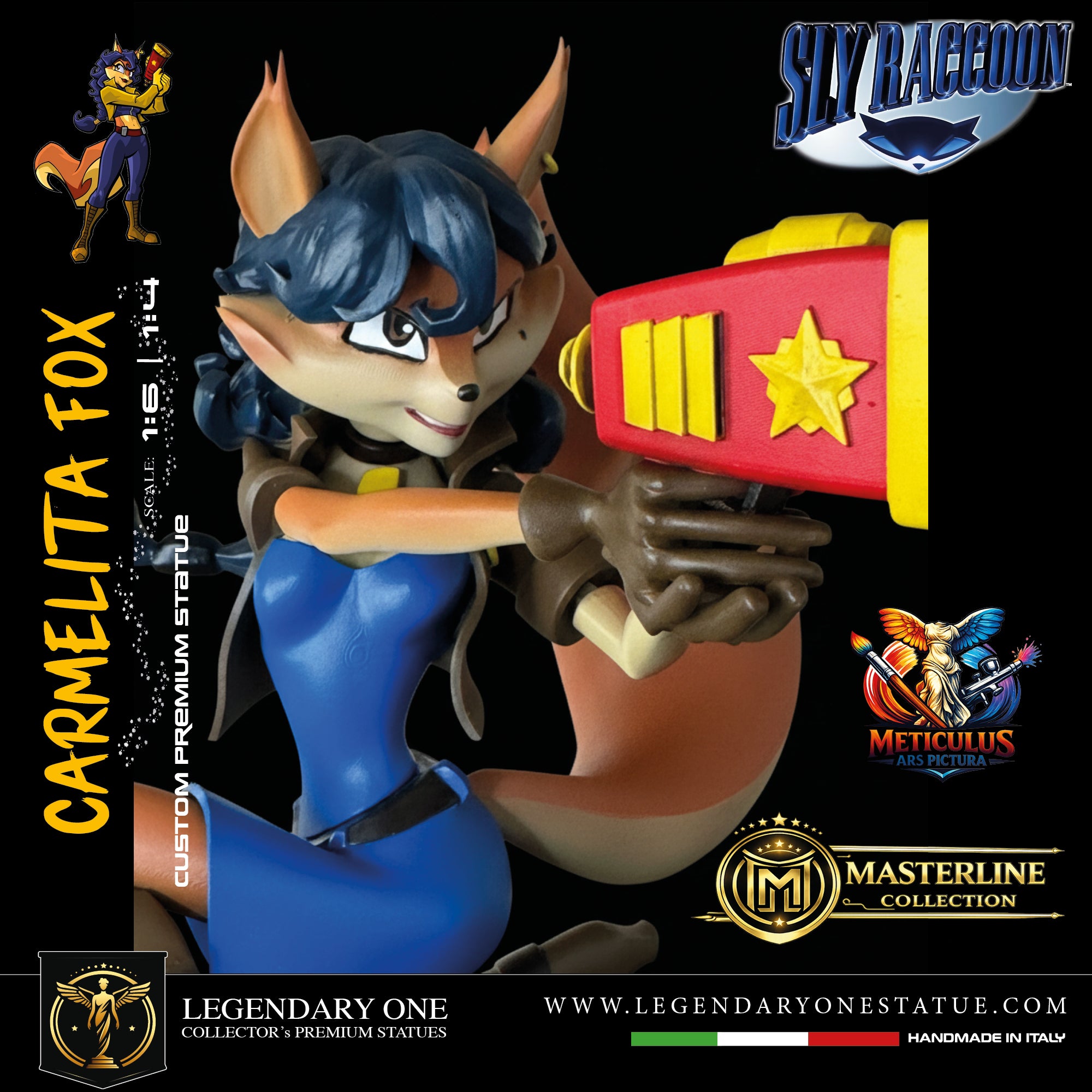 Carmelita Fox Statua da collezione - Sly Cooper Figure esclusiva Real Game Color - scala 1:6