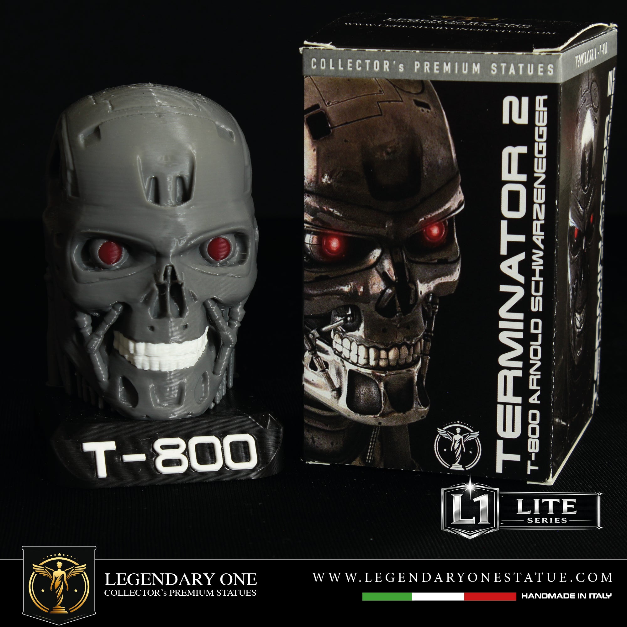 Terminator T-800 head Figure - Terminator Arnold Schwarzenegger Statua da Collezione