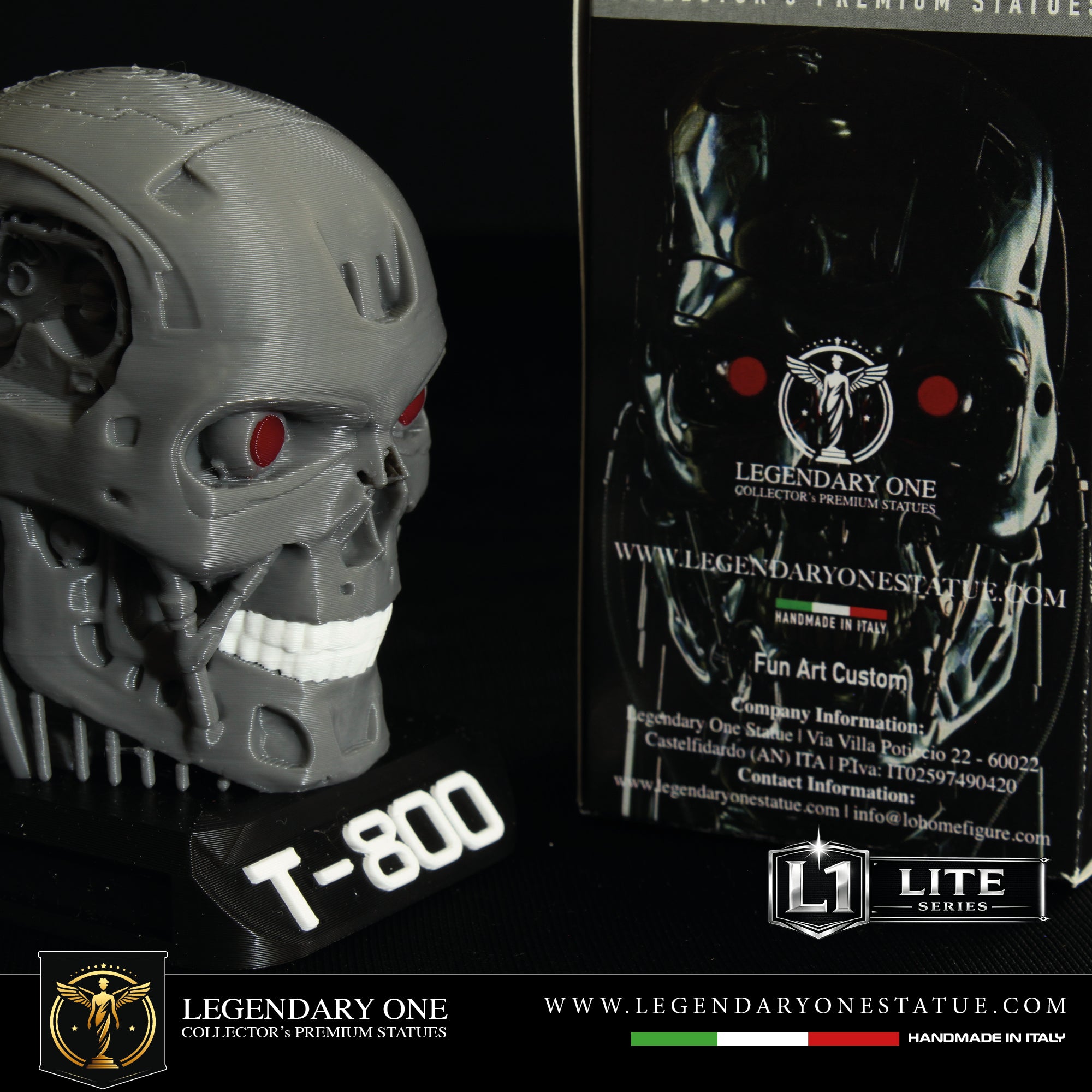 Terminator T-800 head Figure - Terminator Arnold Schwarzenegger Statua da Collezione
