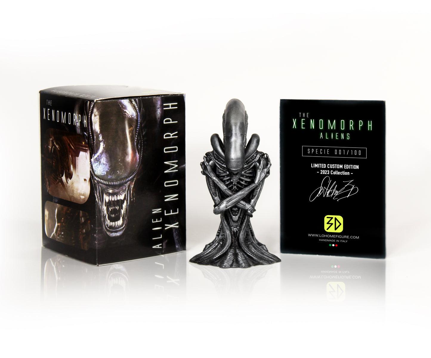 Alien Figure Collection - statua Xenomorph Born con scatola e targa Limited Edition per collezionisti, idea regalo action figure Made in ITA