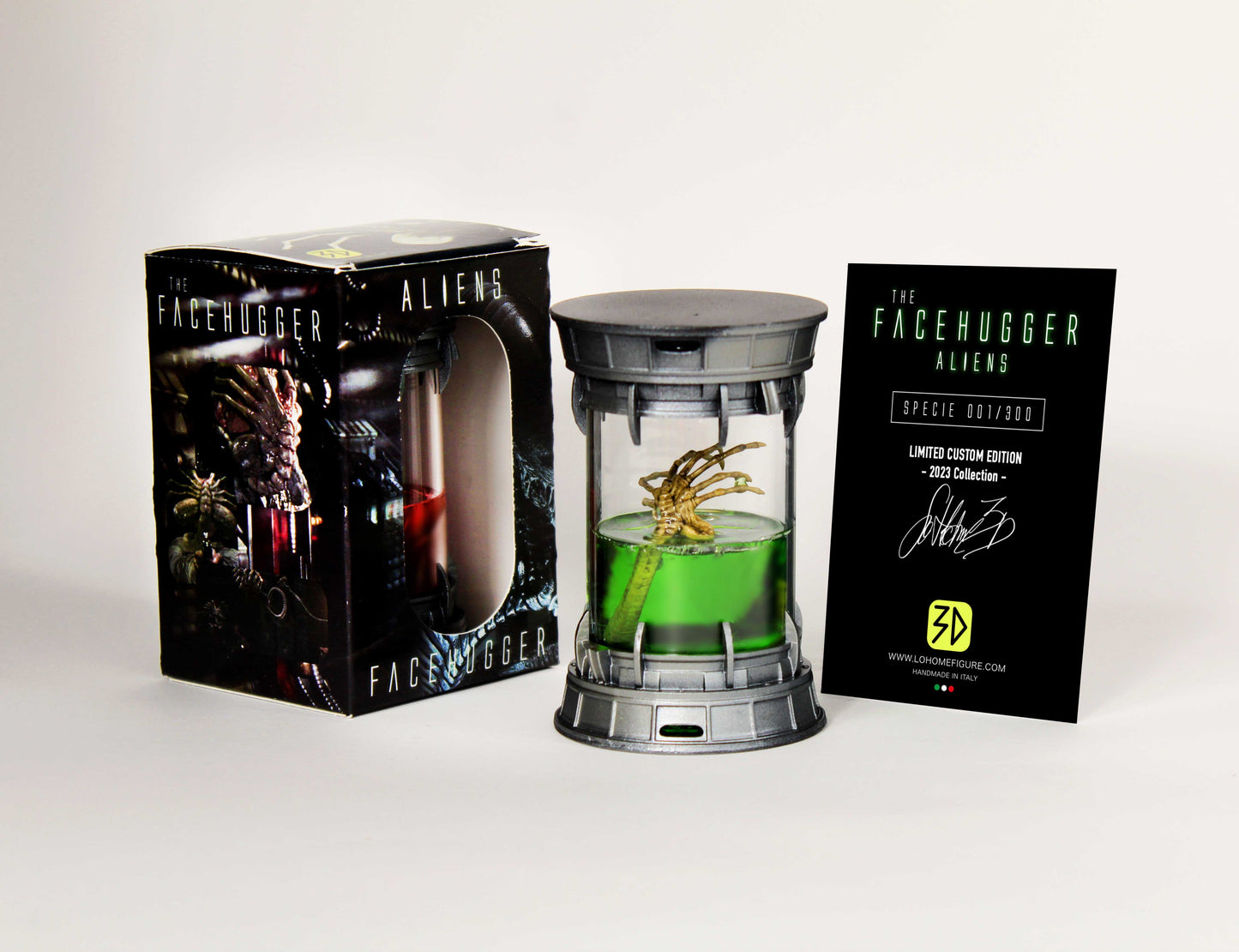 Alien FaceHugger Capsula Figure Collection - Capsula alien Action Figure con scatola e targa Limited Edition per collezionisti, idea regalo