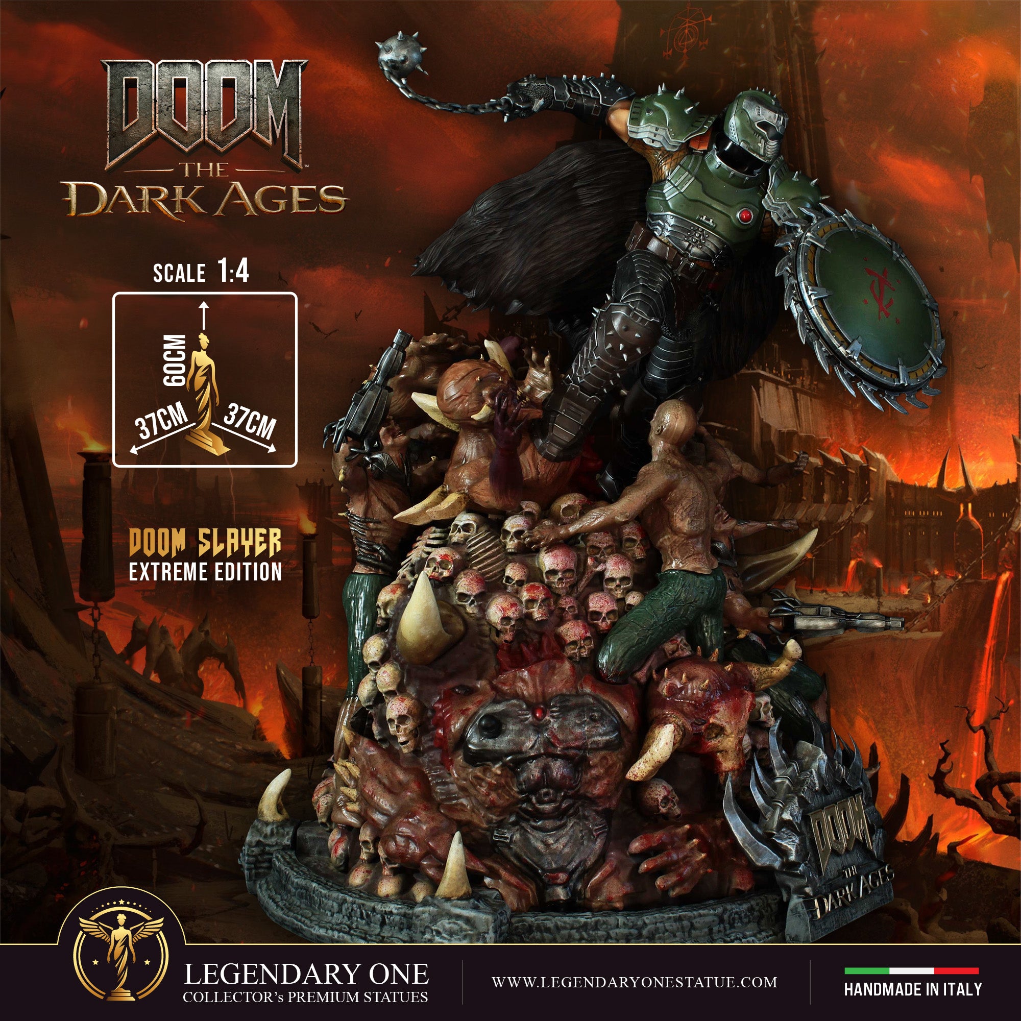 DOOM The Dark Ages Statua da Collezione Esclusiva - Limited Edition con Scudo Rotante - scala 1:4