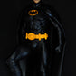 Batman Action Figure, statua di Bruce Wayne 45cm/12K Mantello in Vera Pelle e con Faro / Lampada Logo Batman, interpretato da Michael Keaton