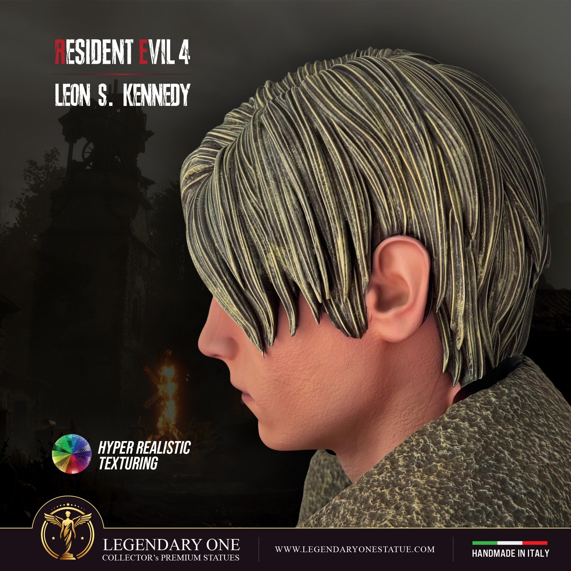 Leon Scott Kennedy Statua da collezione - Resident Evil 4 Figure esclusiva Real Game Color - scala 1:1