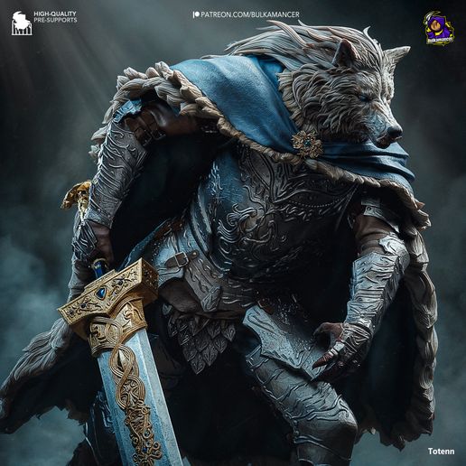 Blaidd the Half-Wolf Elden Ring statua da collezione IceBreaker Series
