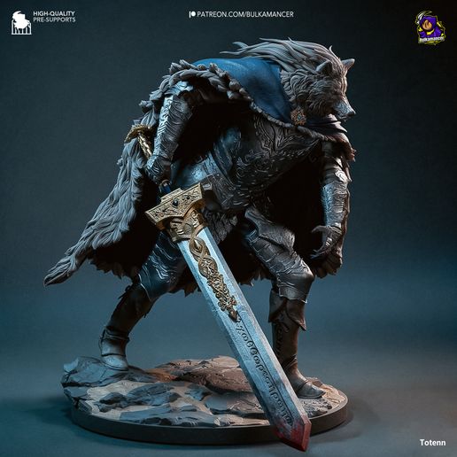 Blaidd the Half-Wolf Elden Ring statua da collezione IceBreaker Series