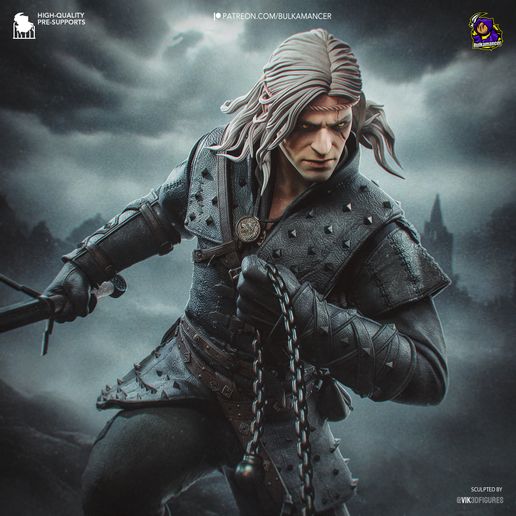 Geralt The Witcher Book series statua da collezione IceBreaker Series
