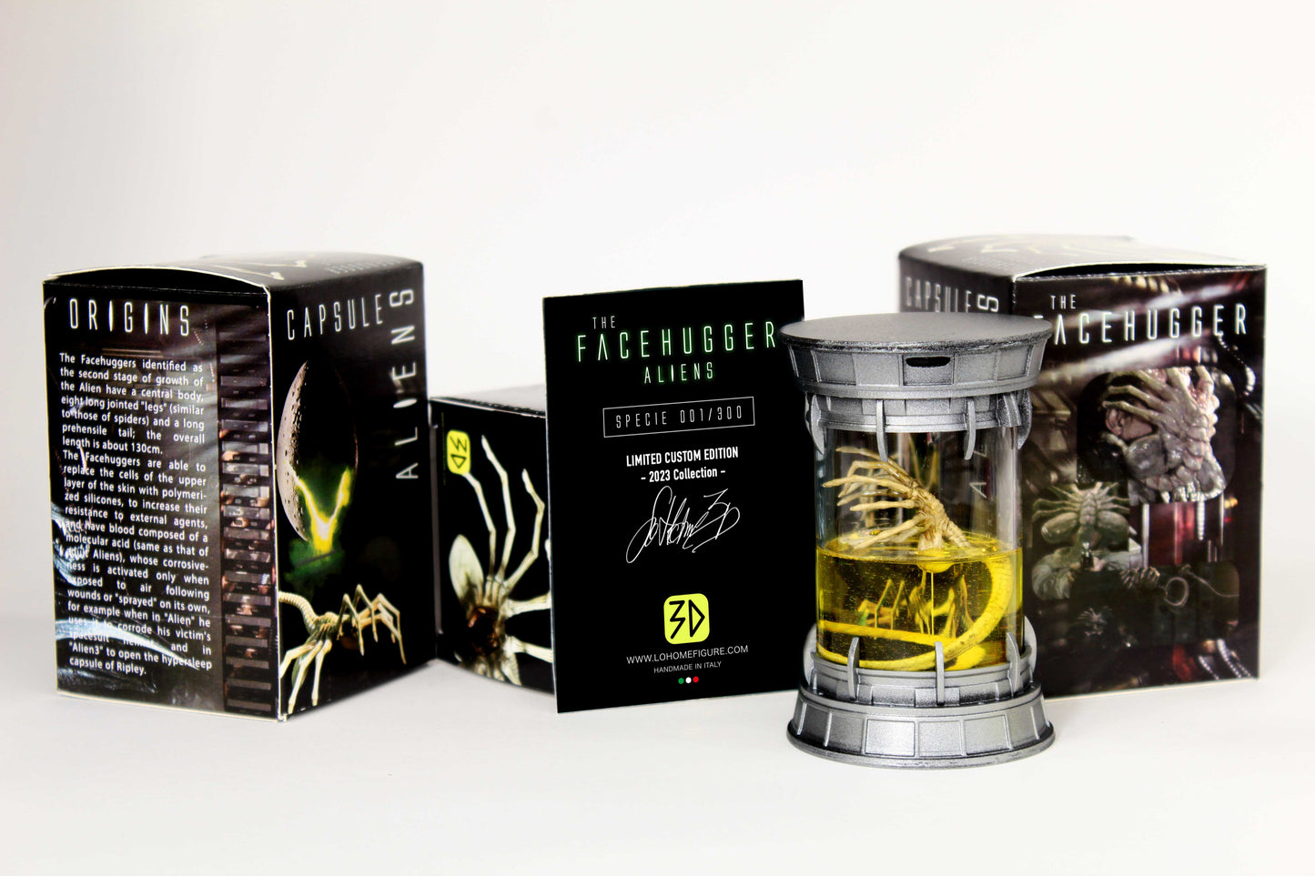 Alien FaceHugger Capsula Figure Collection - Capsula alien Action Figure con scatola e targa Limited Edition per collezionisti, idea regalo