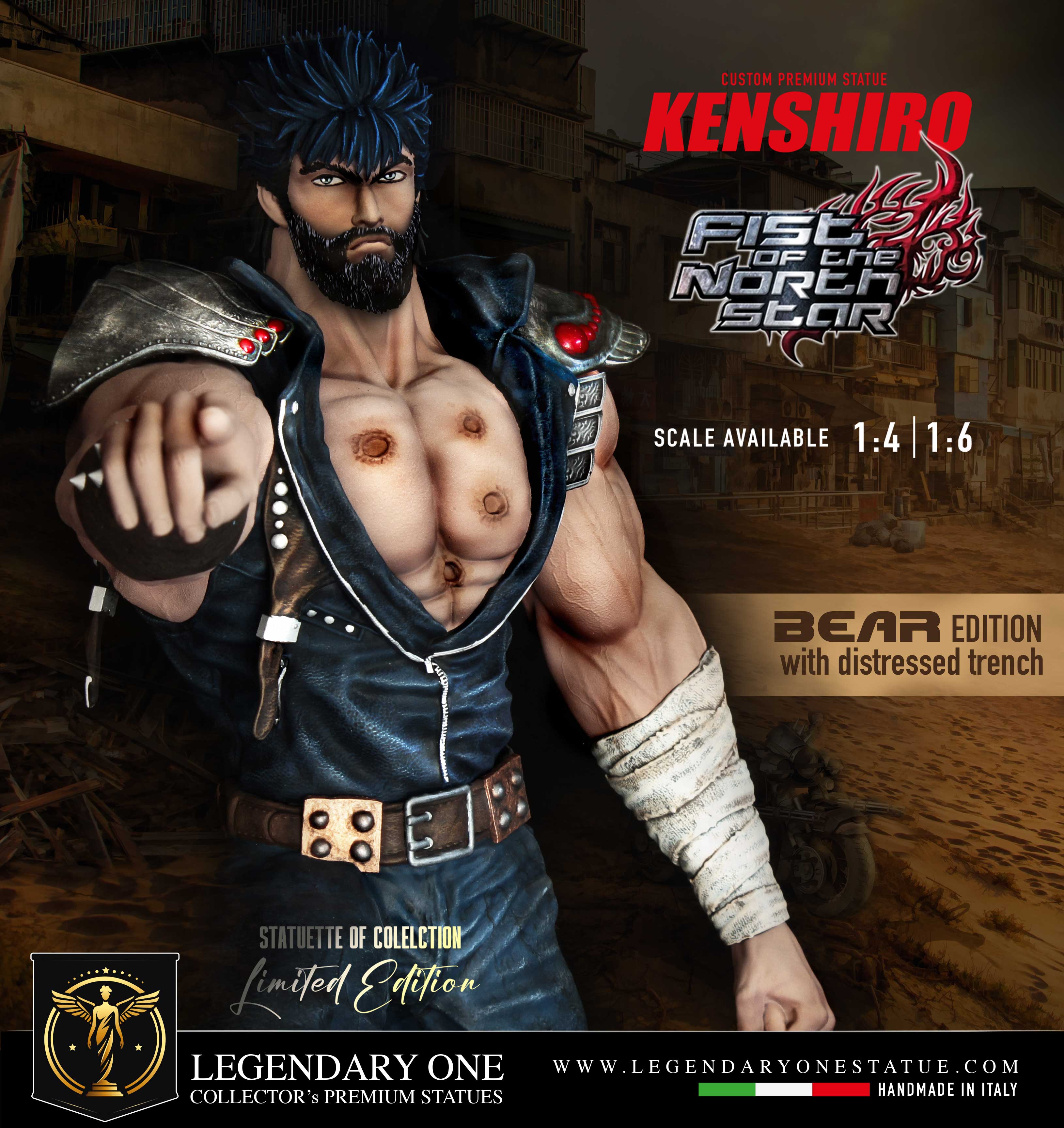 Kenshiro Extreme Edition Statua da Collezione Esclusiva – Ken il Guerriero (Hokuto no Ken) Fist of the North Star Figure - Limited Edition scala 1:4