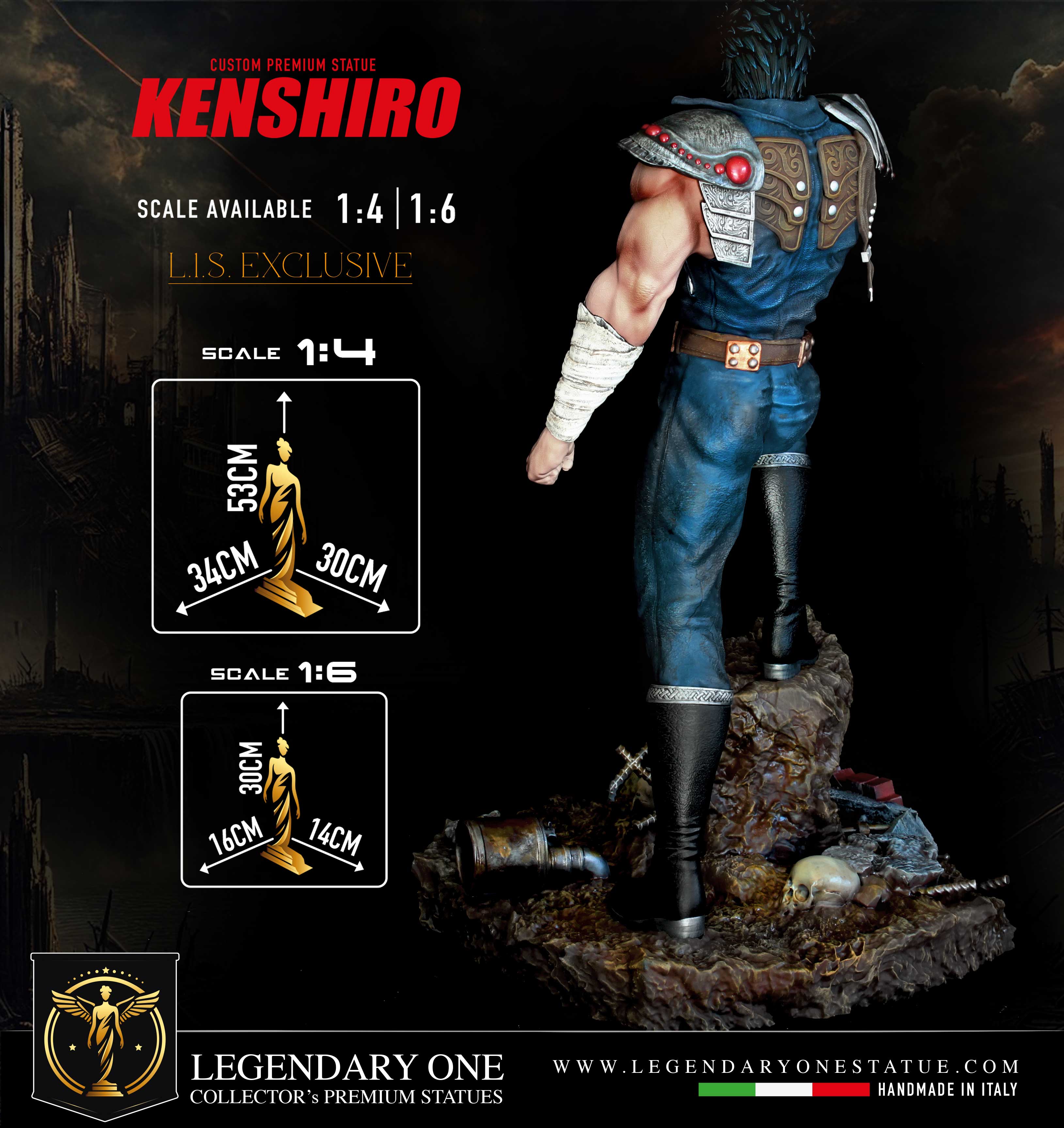 Kenshiro Extreme Edition Statua da Collezione Esclusiva – Ken il Guerriero (Hokuto no Ken) Fist of the North Star Figure - Limited Edition scala 1:4