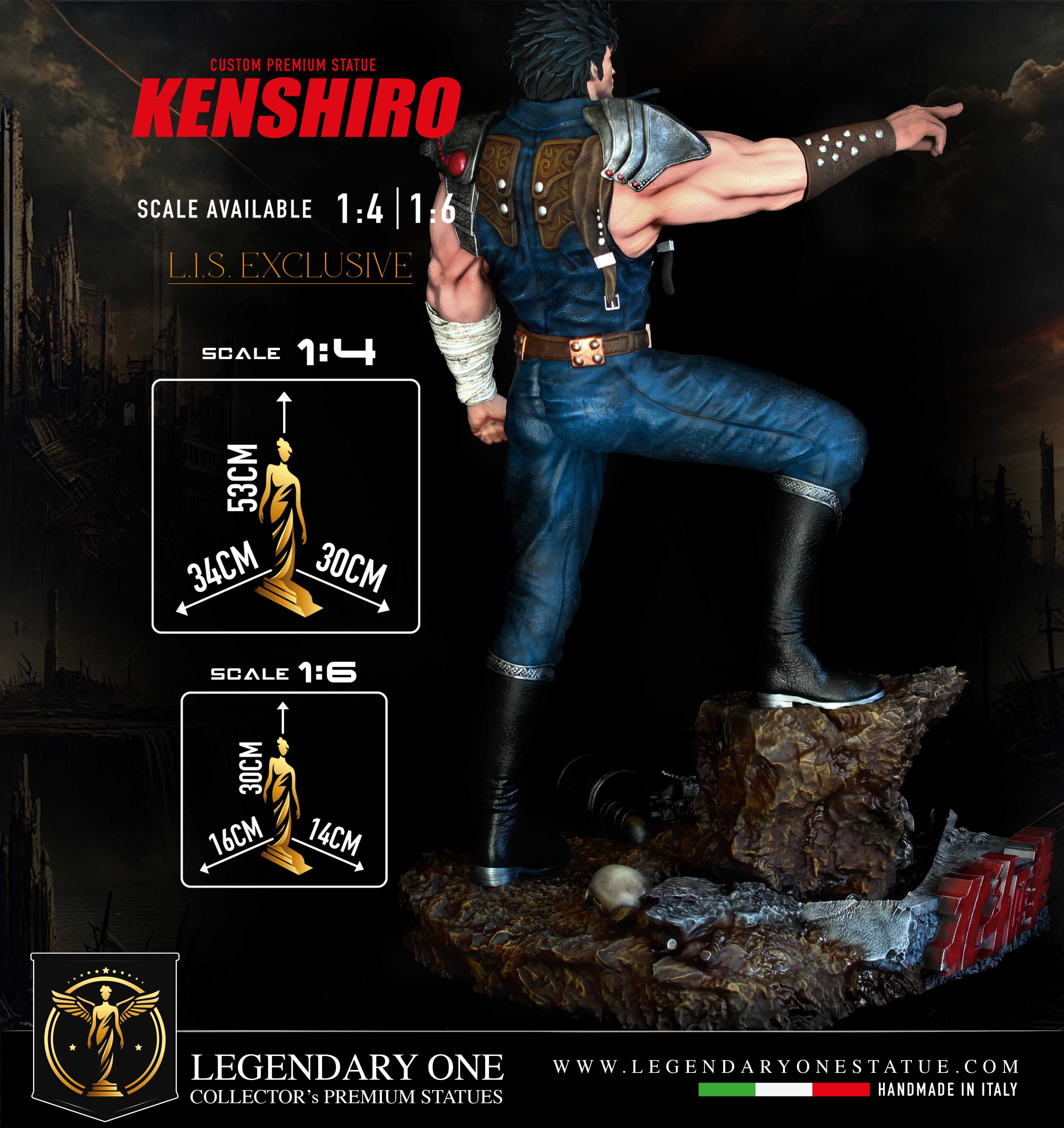 Kenshiro Extreme Edition Statua da Collezione Esclusiva – Ken il Guerriero (Hokuto no Ken) Fist of the North Star Figure - Limited Edition scala 1:4