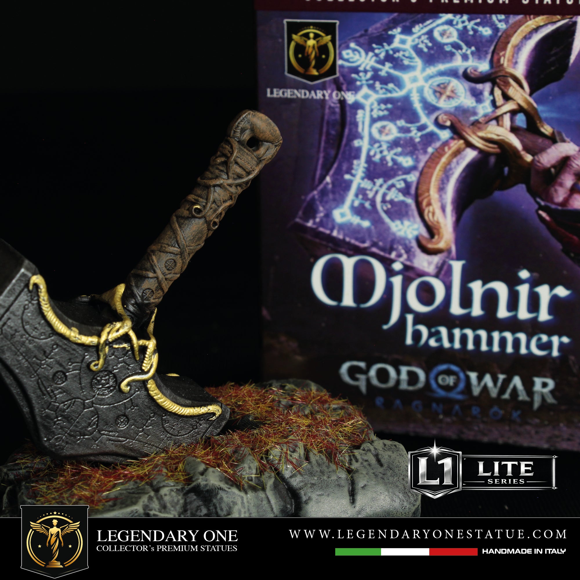 Mjölnir Hammer Figure - God of War Ragnarok Statua da Collezione