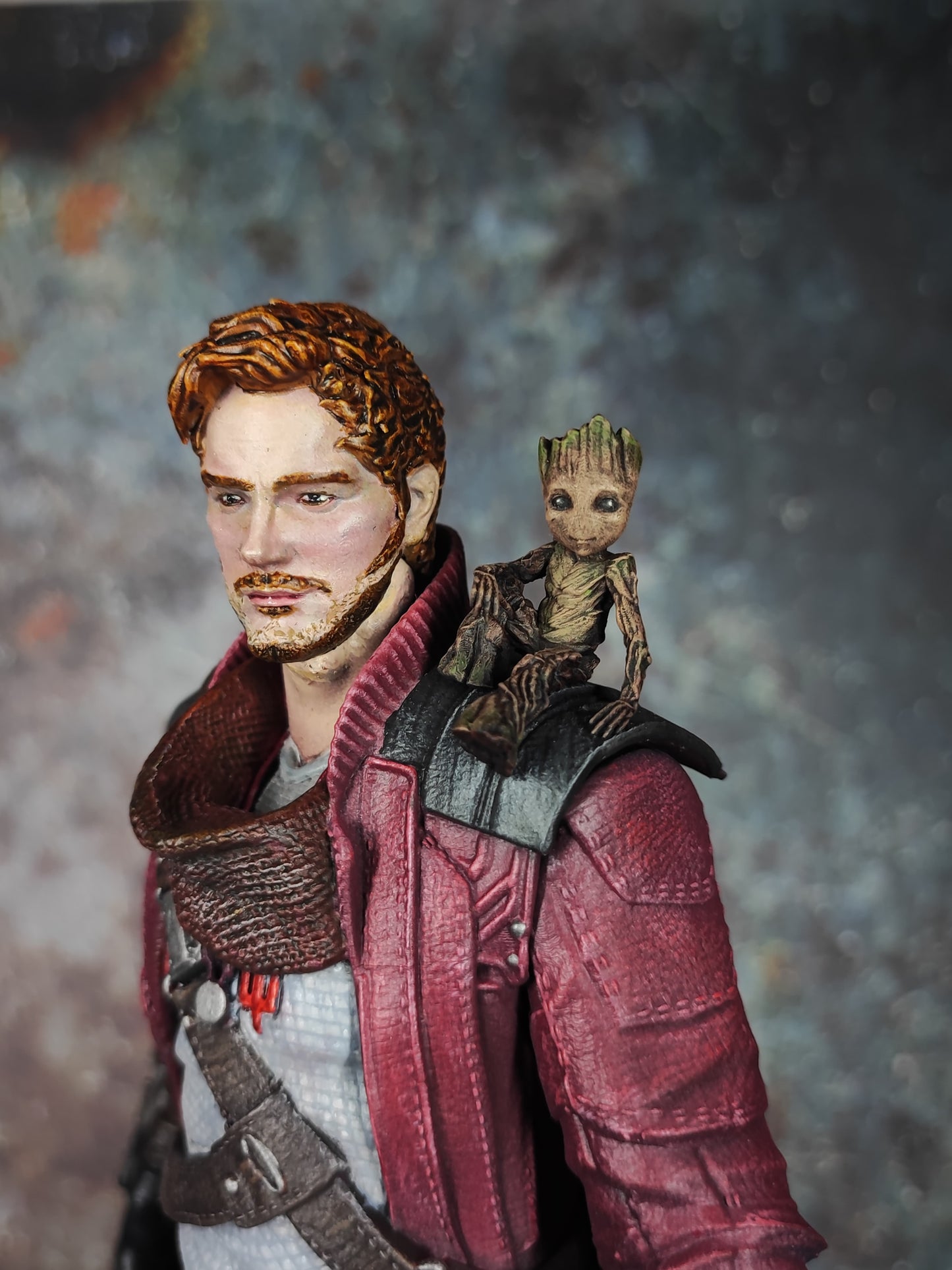 Action Figure Star Lord, Statua Star Lord da 32 cm, Star Lord statua da collezione, dettagli incredibili, Action Figure esclusiva Made in Italy