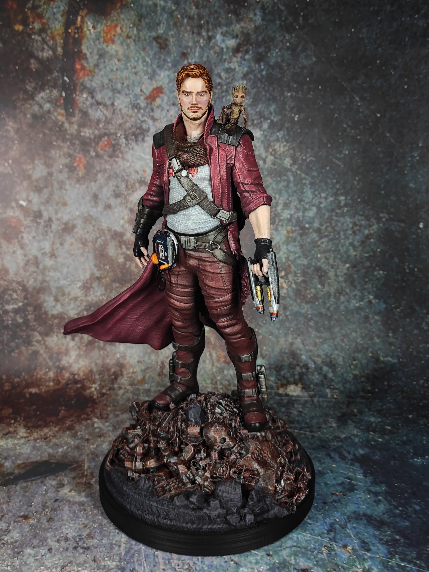 Action Figure Star Lord, Statua Star Lord da 32 cm, Star Lord statua da collezione, dettagli incredibili, Action Figure esclusiva Made in Italy