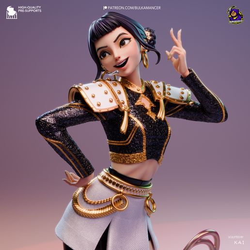 Golden Rapper Demon Hunters statua da collezione IceBreaker Series
