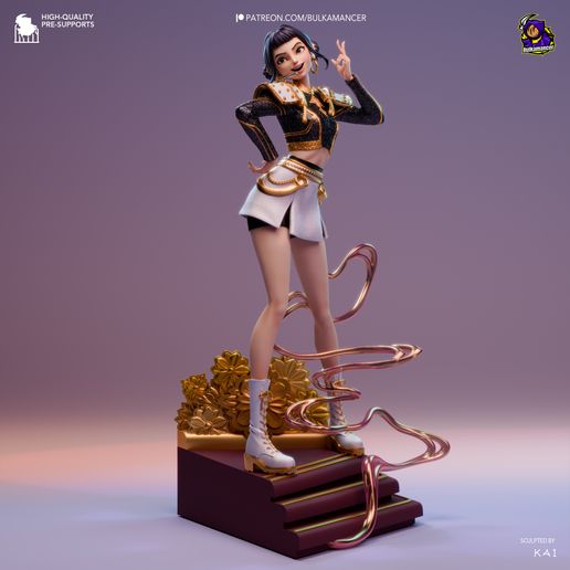 Golden Rapper Demon Hunters statua da collezione IceBreaker Series