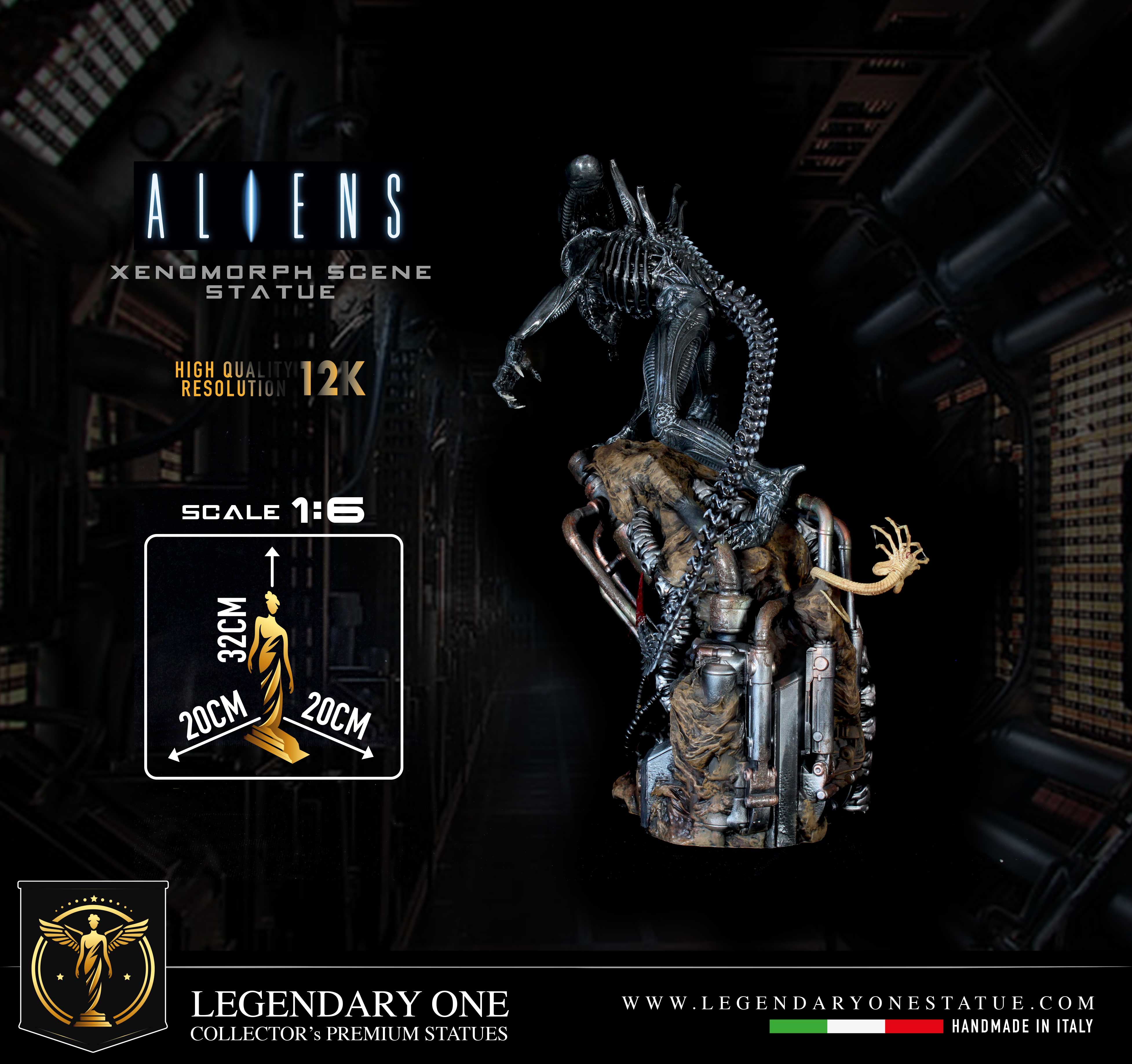 Alien Diorama con multi LED - Xenomorph Figure - Statua da collezione esclusiva Real Cinematic Color - Limited Edition