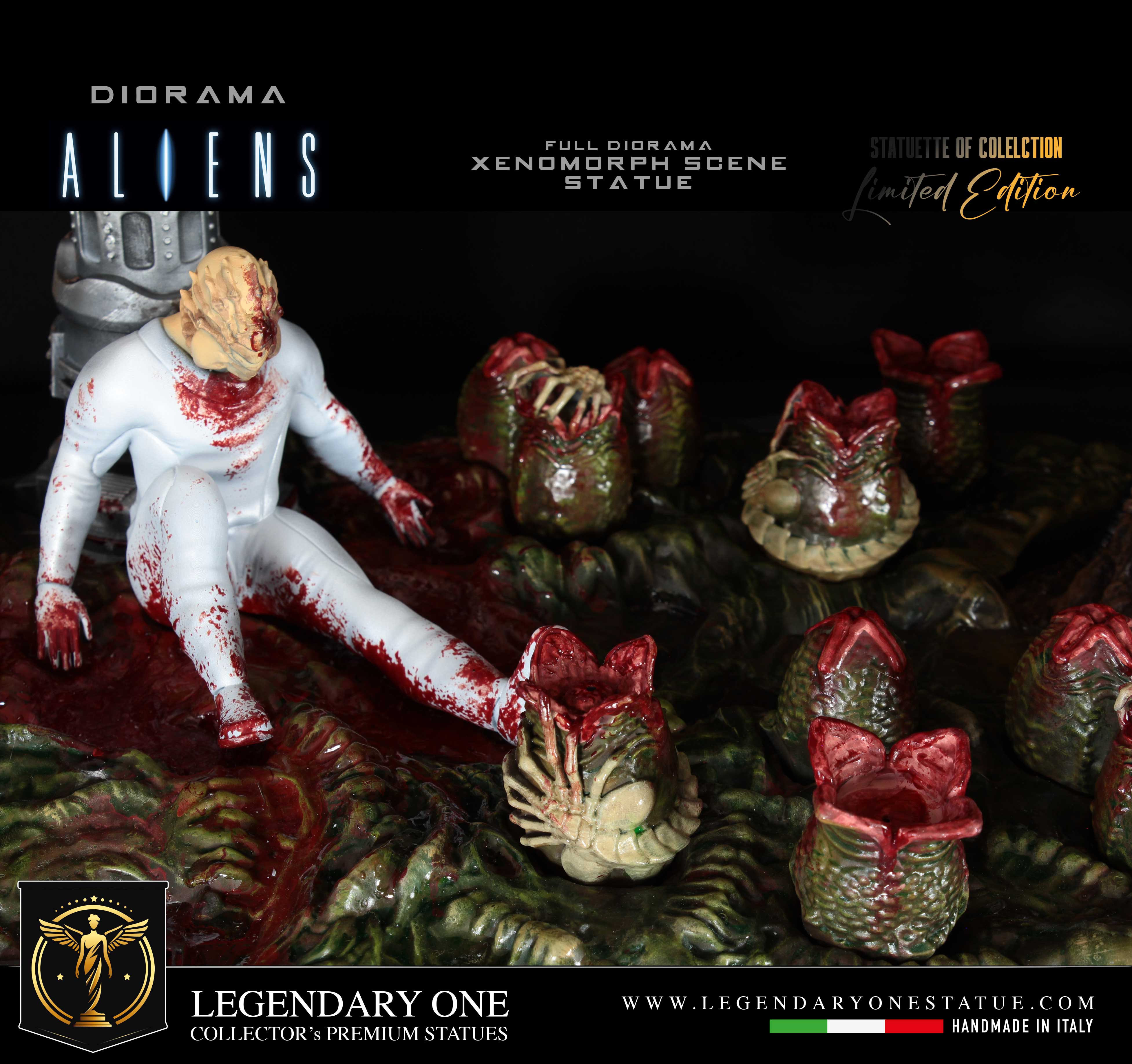 Alien Diorama con multi LED - Xenomorph Figure - Statua da collezione esclusiva Real Cinematic Color - Limited Edition