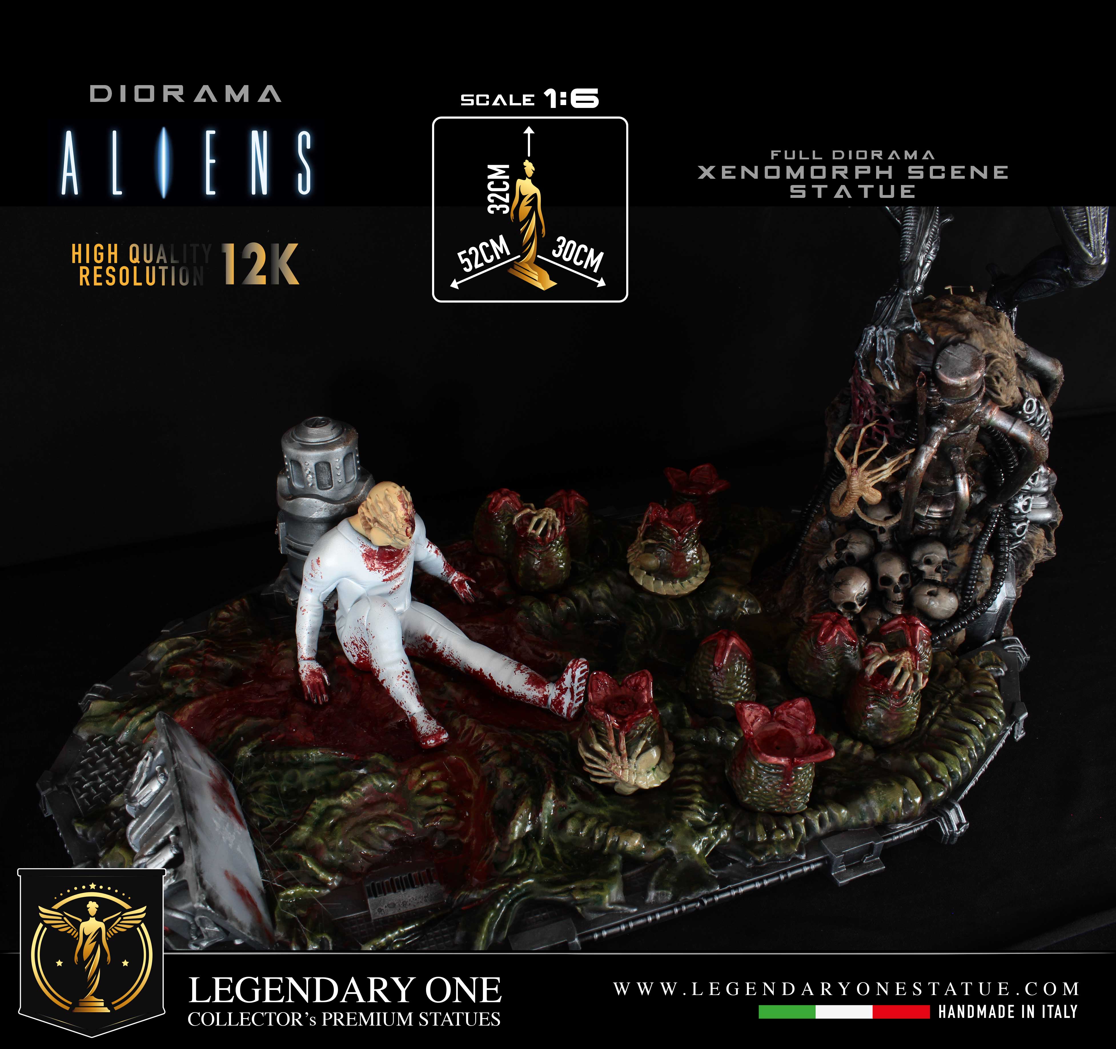 Alien Diorama con multi LED - Xenomorph Figure - Statua da collezione esclusiva Real Cinematic Color - Limited Edition