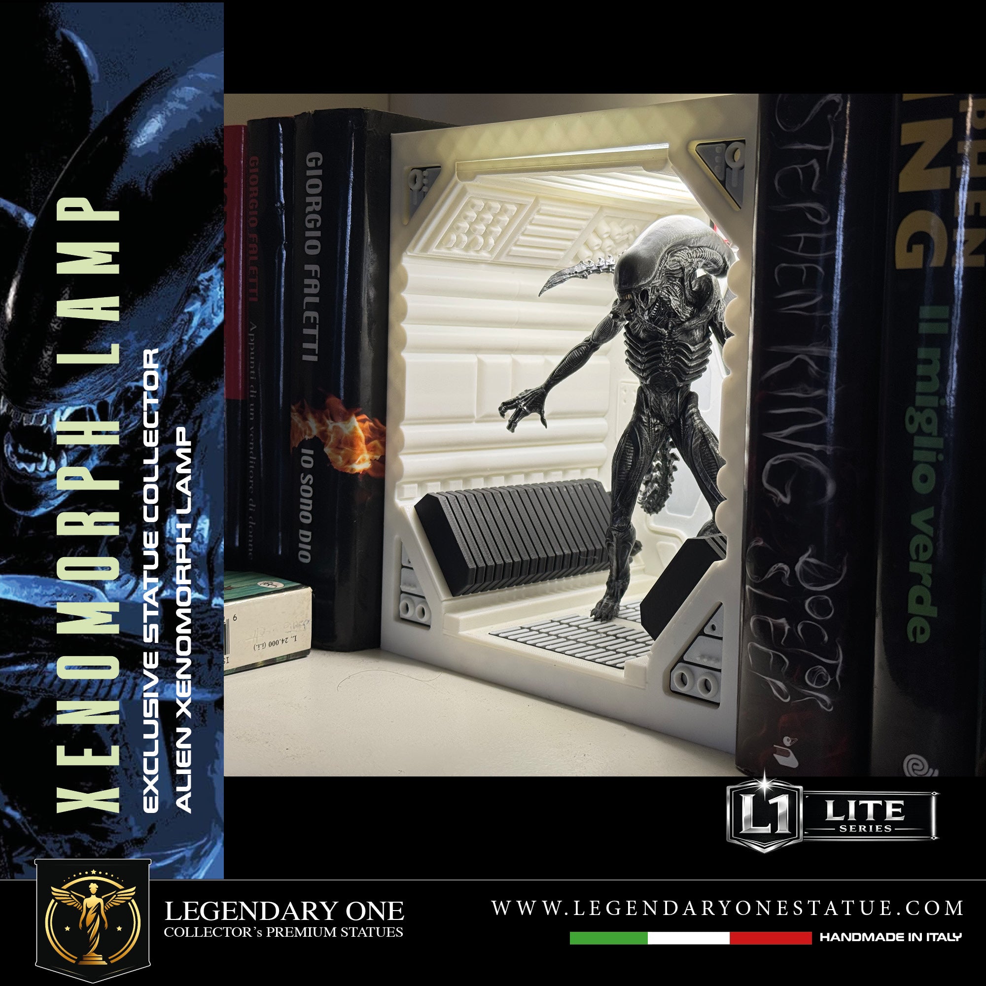 Alien Xenomorph LAMP Statua da collezione - Xenomorph Book-Nook Lamp - Special Gift