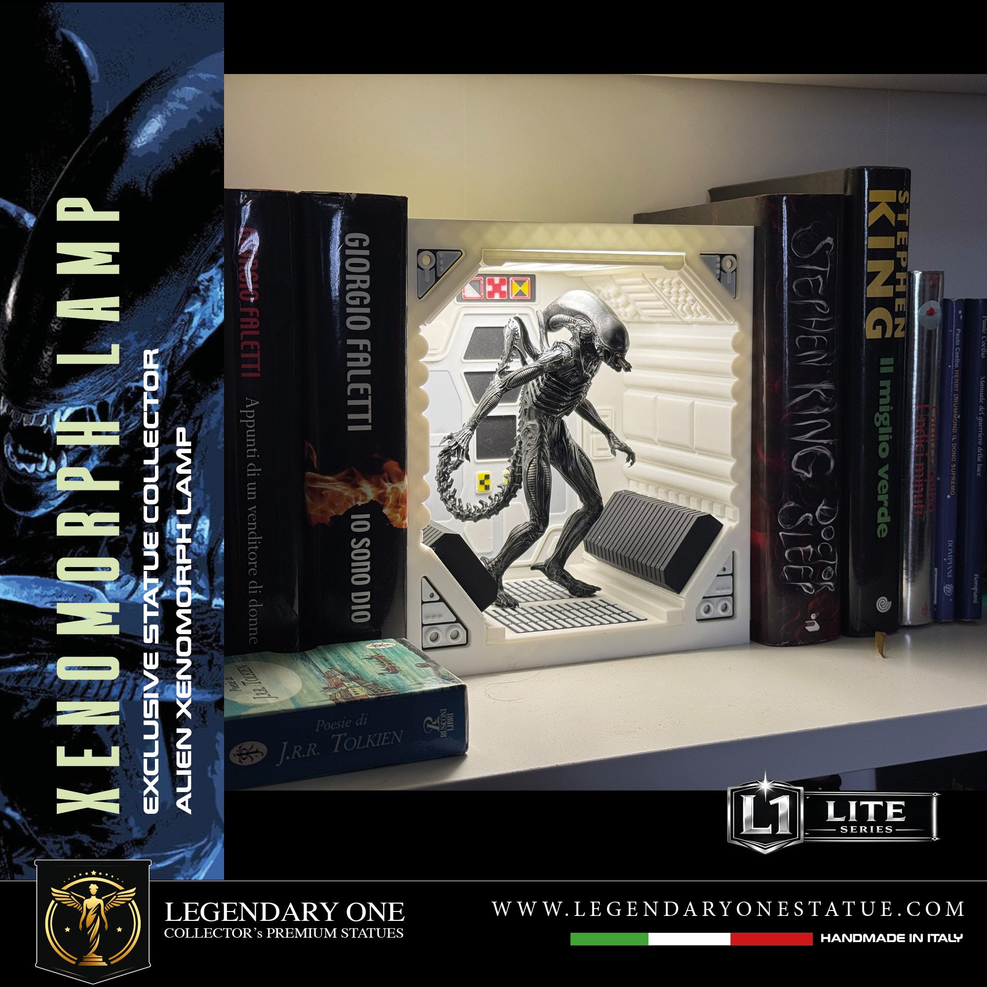 Alien Xenomorph LAMP Statua da collezione - Xenomorph Book-Nook Lamp - Special Gift