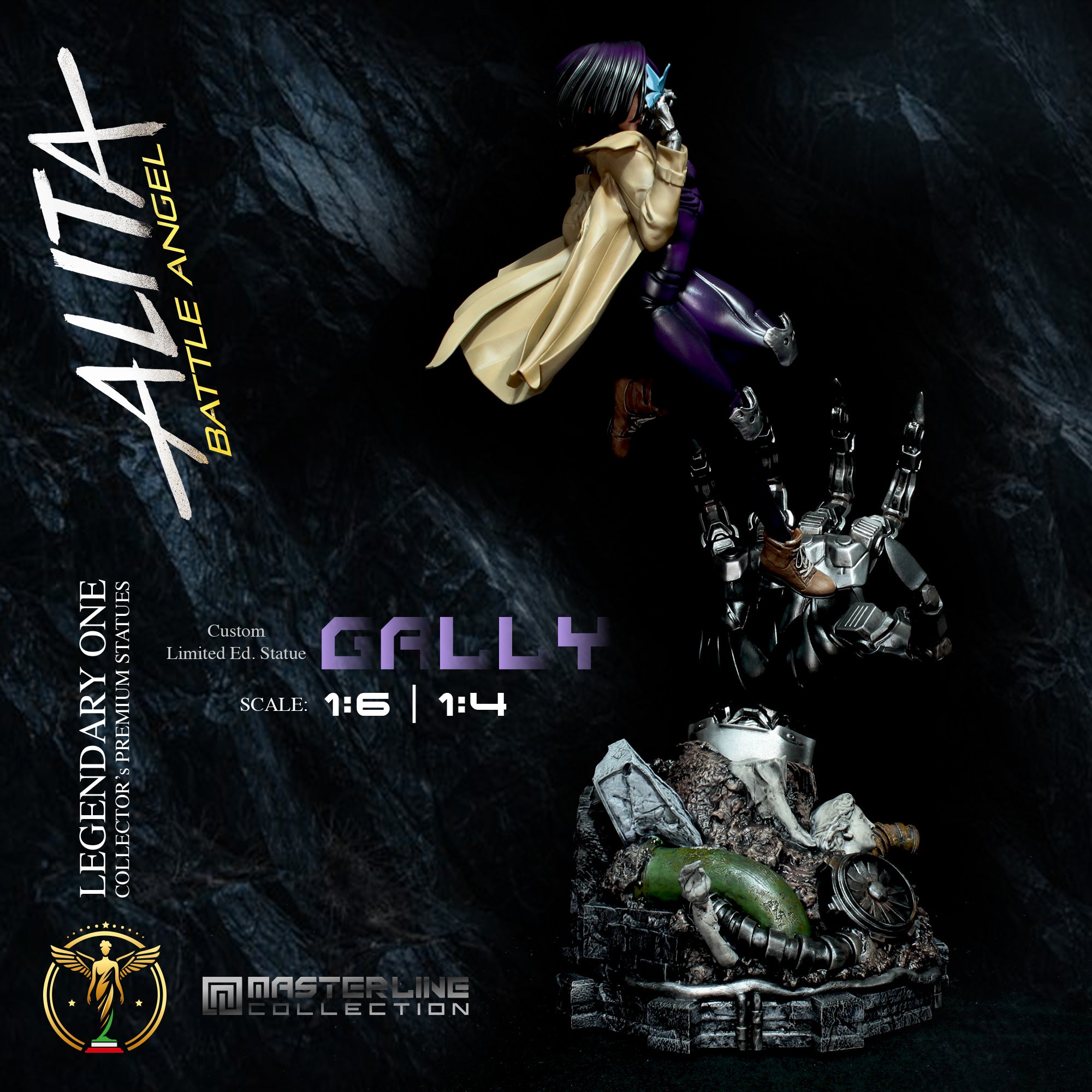Alita Battle Angel Gally Gunnm Premium Statue: Limited Edition Scale 1:4 & 1:6 – L’Angelo della Morte di Jeru