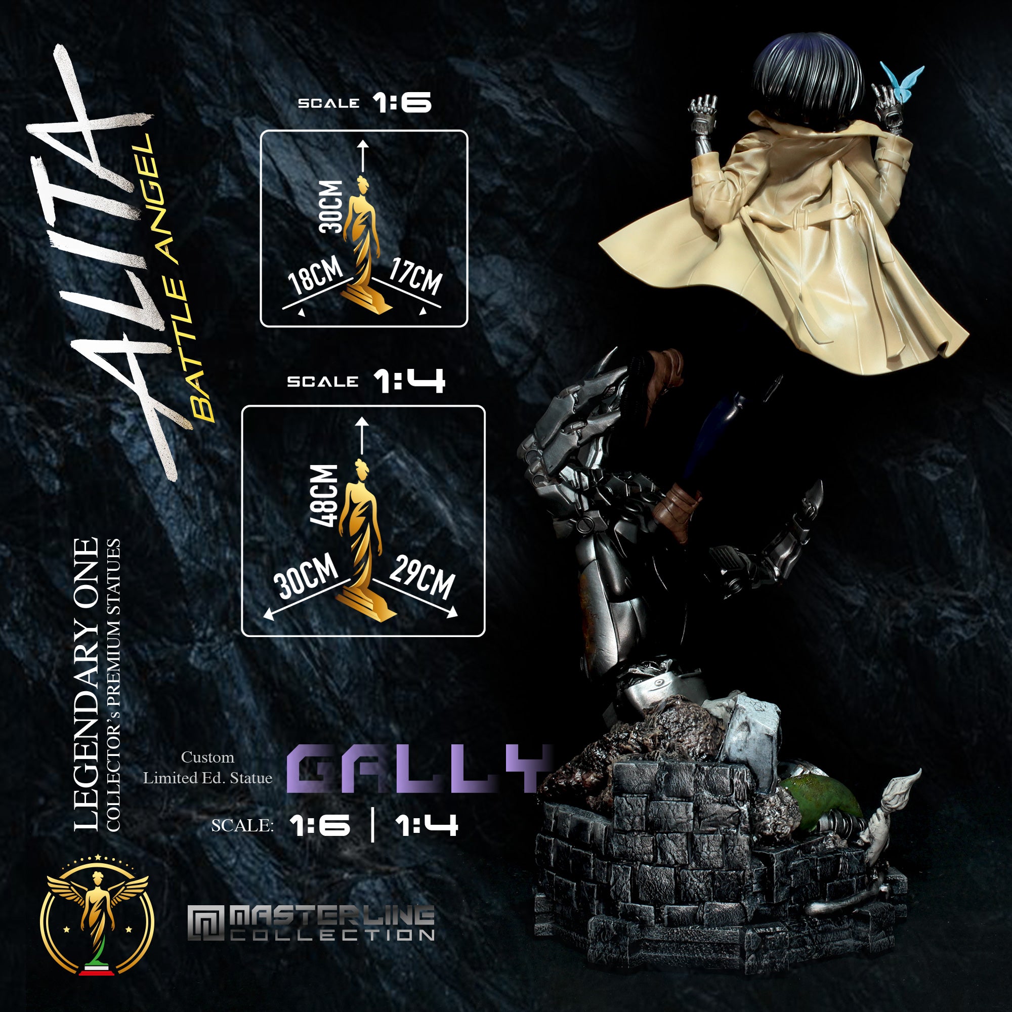 Alita Battle Angel Gally Gunnm Premium Statue: Limited Edition Scale 1:4 & 1:6 – L’Angelo della Morte di Jeru