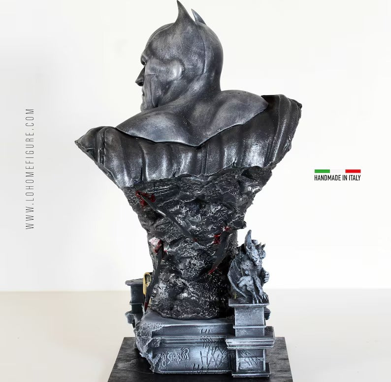 Busto di Batman, statua custom di batman, Dark Knight statue, scultura handmade work, real color 12K quality, Made in ITA, Batman figure