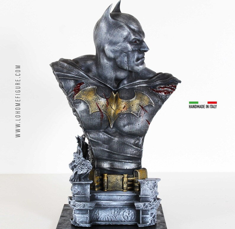 Busto di Batman, statua custom di batman, Dark Knight statue, scultura handmade work, real color 12K quality, Made in ITA, Batman figure