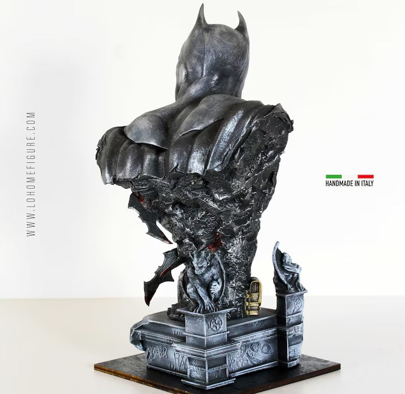 Busto di Batman, statua custom di batman, Dark Knight statue, scultura handmade work, real color 12K quality, Made in ITA, Batman figure