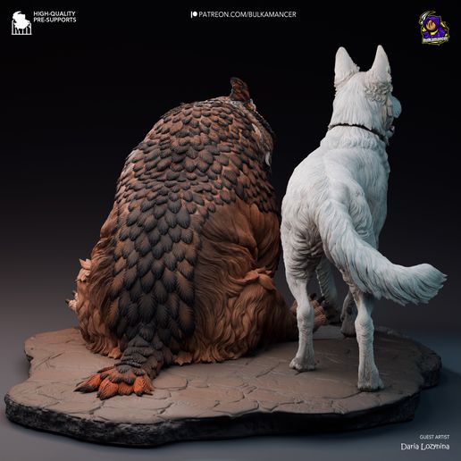 Scratch and Owlbear Cub Baldur's Gate 3 statua da collezione IceBreaker Series