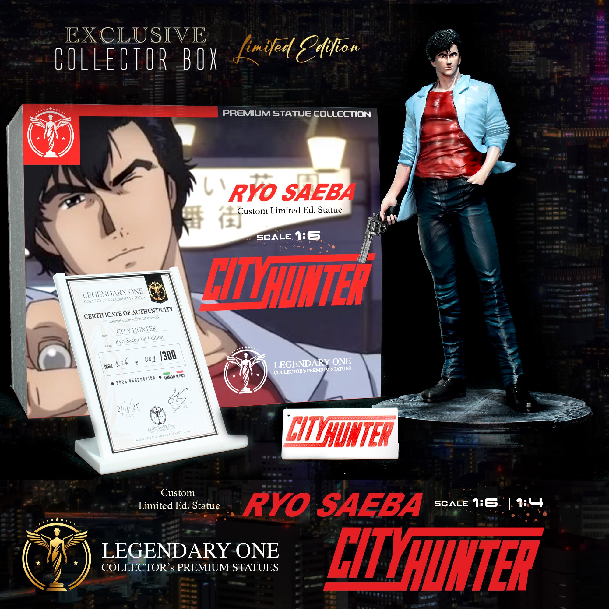Ryo Saeba Statua da Collezione - City Hunter Figure - シティーハンター statua - Real Anime Color - scala 1:6 / 1:4