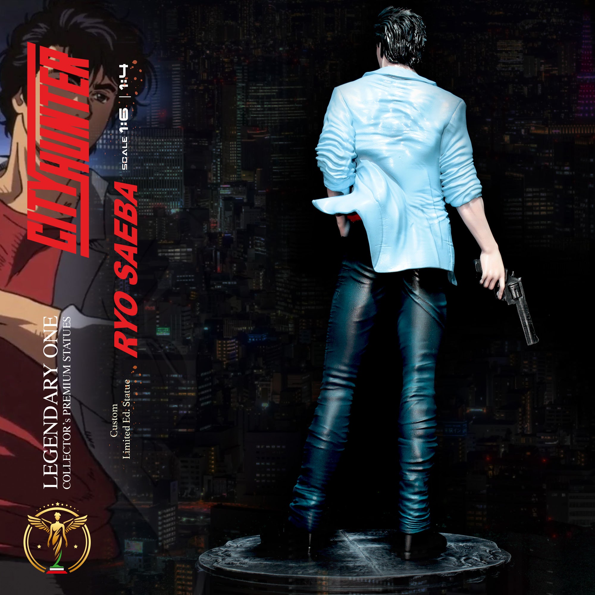 Ryo Saeba Statua da Collezione - City Hunter Figure - シティーハンター statua - Real Anime Color - scala 1:6 / 1:4