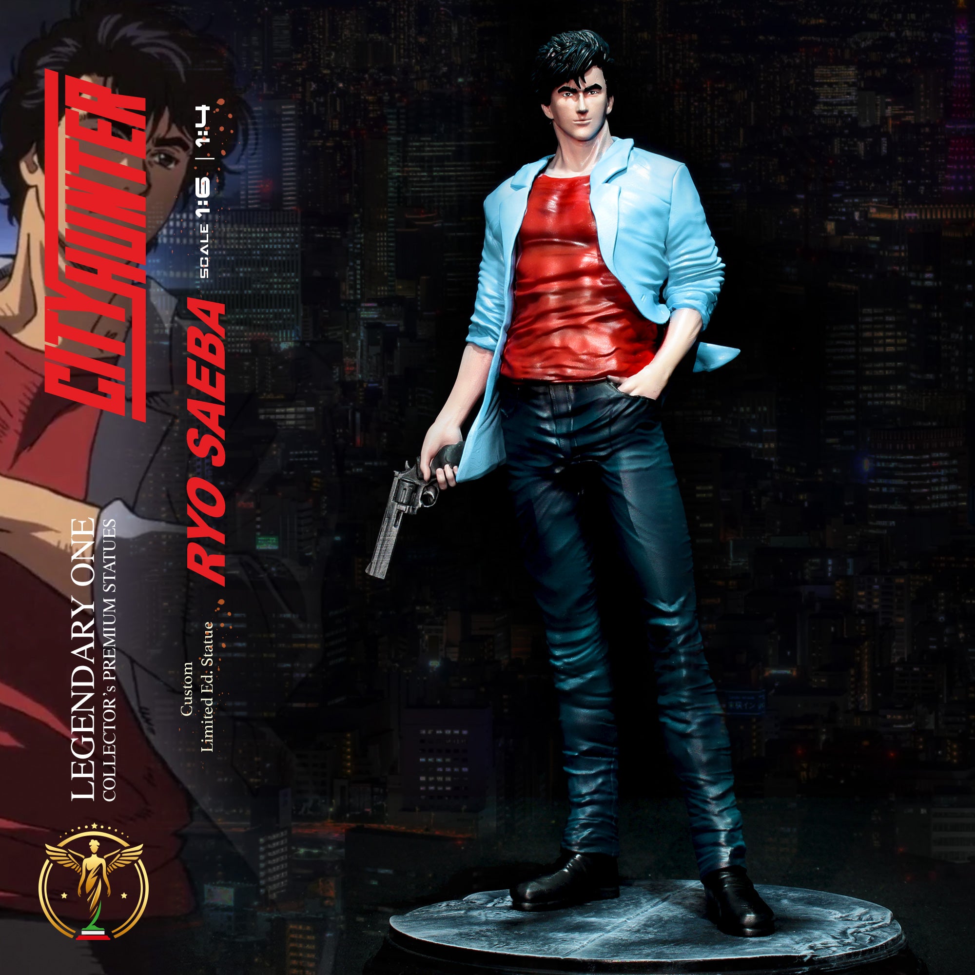 Ryo Saeba Statua da Collezione - City Hunter Figure - シティーハンター statua - Real Anime Color - scala 1:6 / 1:4